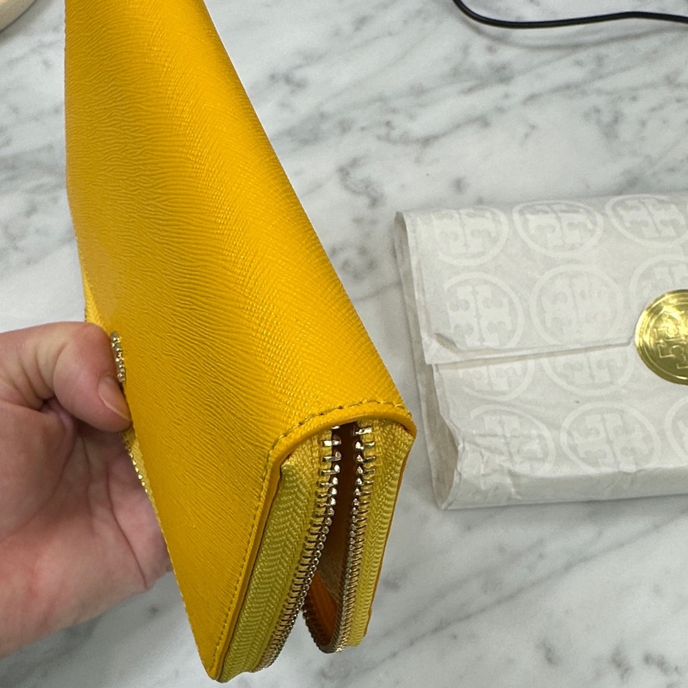 Tory Burch Vibrant Yellow Emerson Zip Continental Wallet - Picture 6 of 11